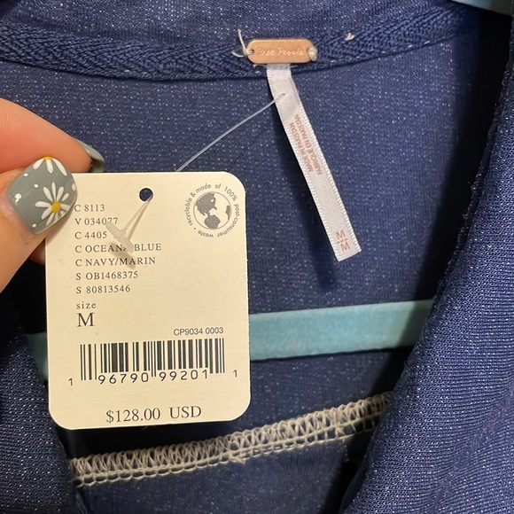 NWT Free People Ruby Shacket - Navy/Oceana Blue - Oversized - XS & Medium - Picture 8 of 17